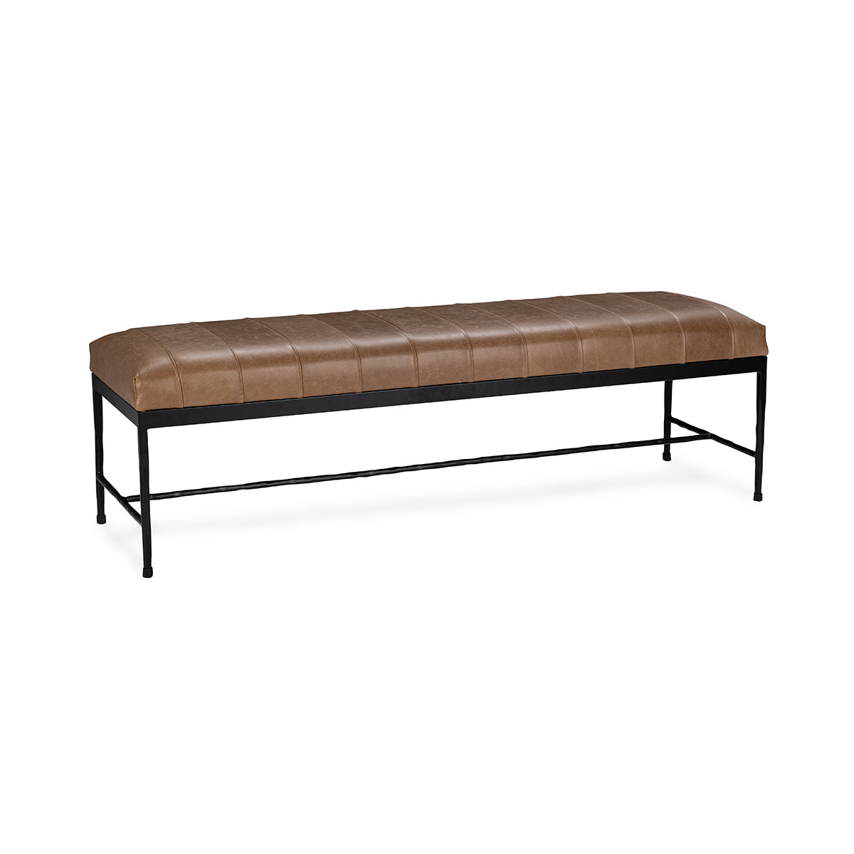 Dune Walnut Top Grain Leather Accent Benche Madeleine Accent Bench Collection