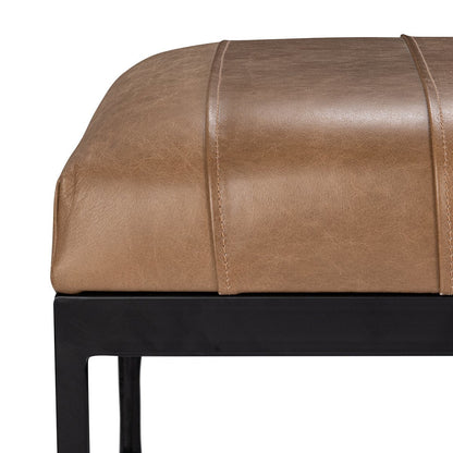 Dune Walnut Top Grain Leather Accent Benche Madeleine Accent Bench Collection