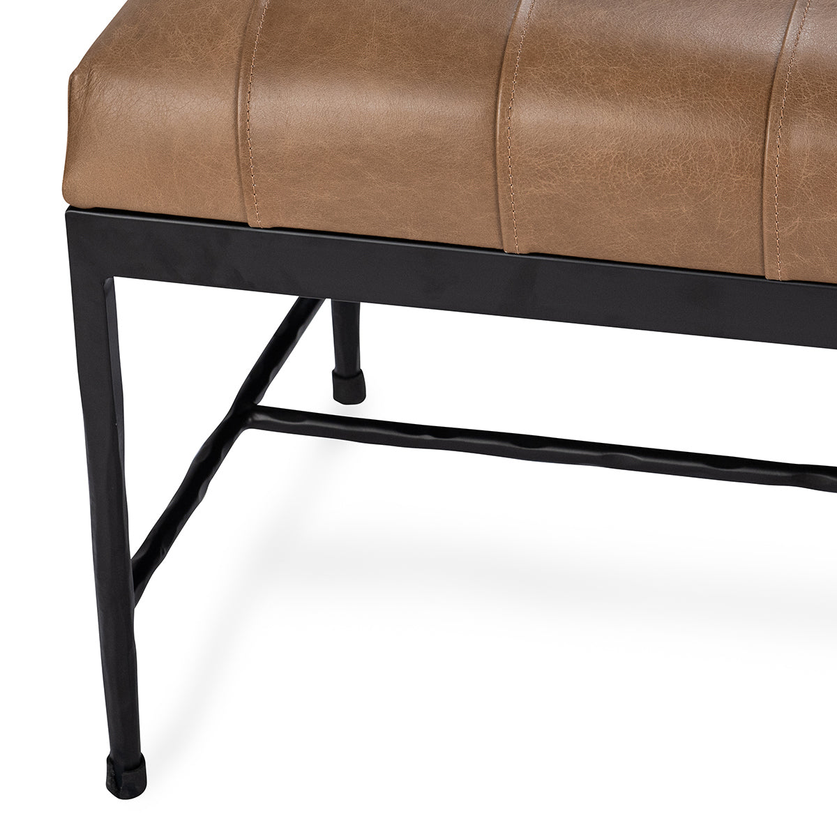 Dune Walnut Top Grain Leather Accent Benche Madeleine Accent Bench Collection