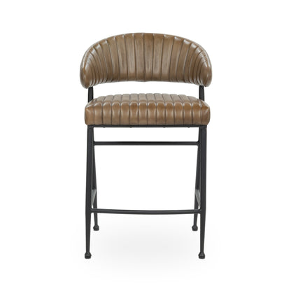 Tuscany Chestnut Top Grain Leather Bar & Counter Stool Umbria Counter Stool Collection