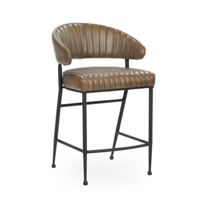 Tuscany Chestnut Top Grain Leather Bar & Counter Stool Umbria Counter Stool Collection