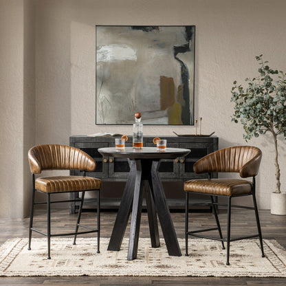 Tuscany Chestnut Top Grain Leather Bar & Counter Stool Umbria Counter Stool Collection