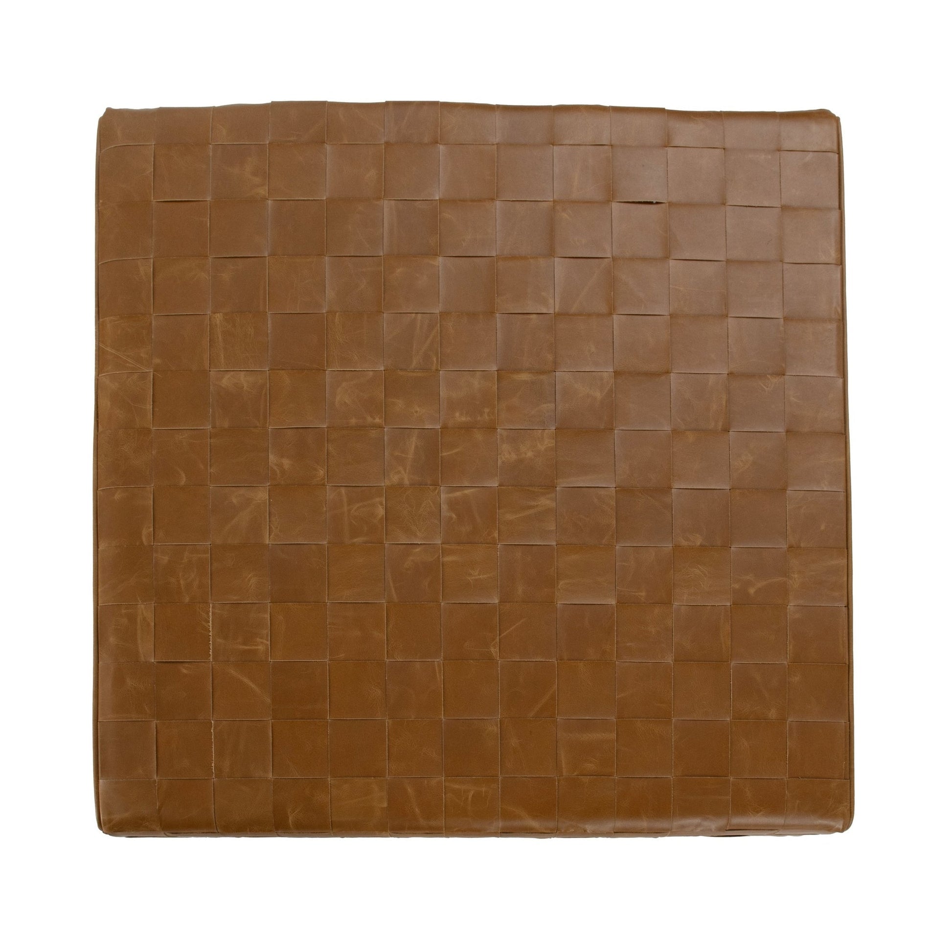 Autum Maple Top Grain Leather Ottomans & Stool Aristo Square Ottoman Collection