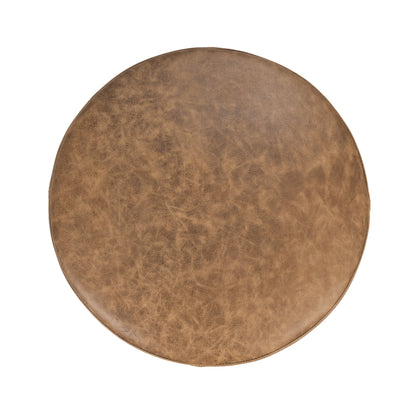 Sedona Brown Top Grain Leather Ottomans & Stool Millo 18" Round Ottoman Collection
