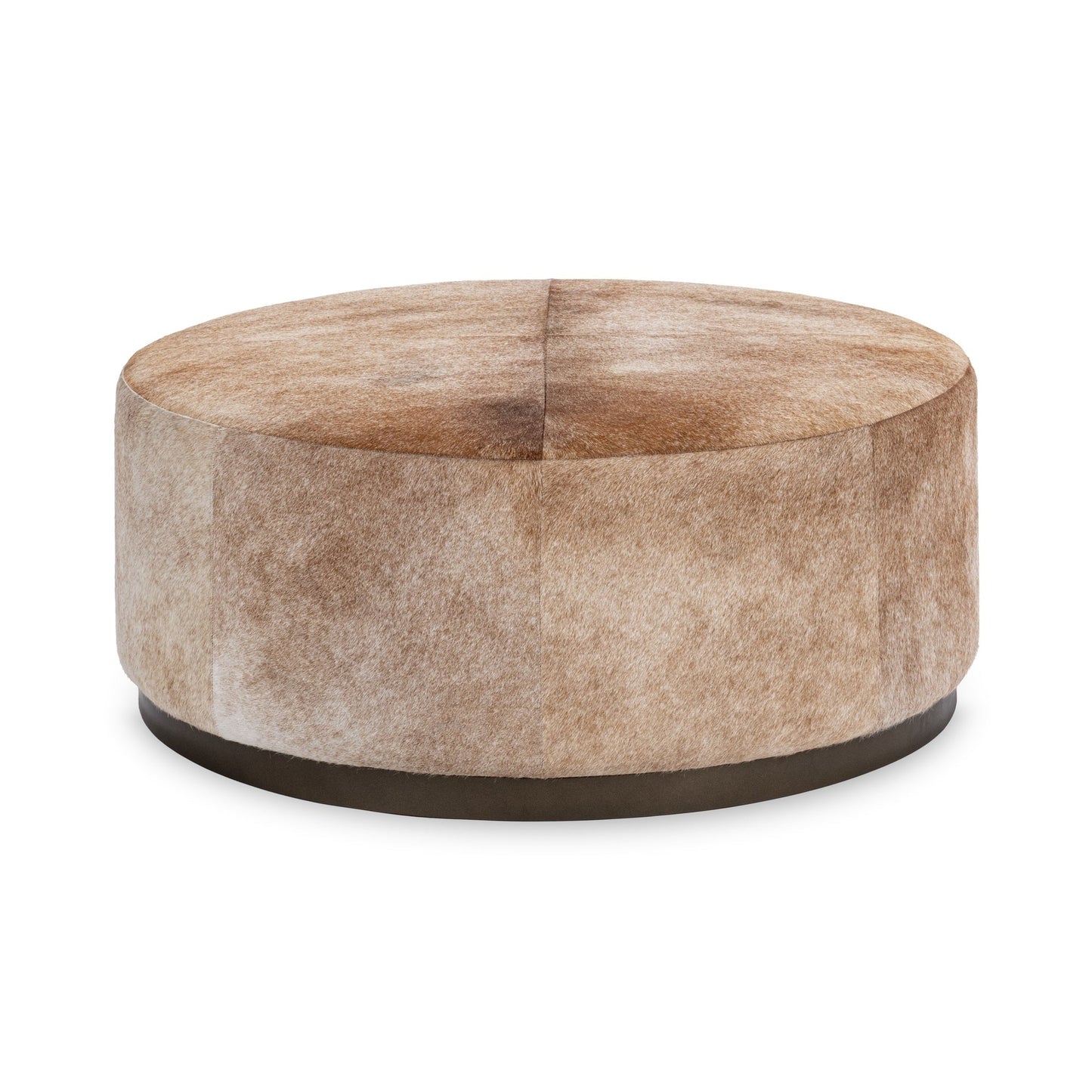 Canyon Dust Hair on Hide Ottomans & Stool Andre Round Ottoman Collection