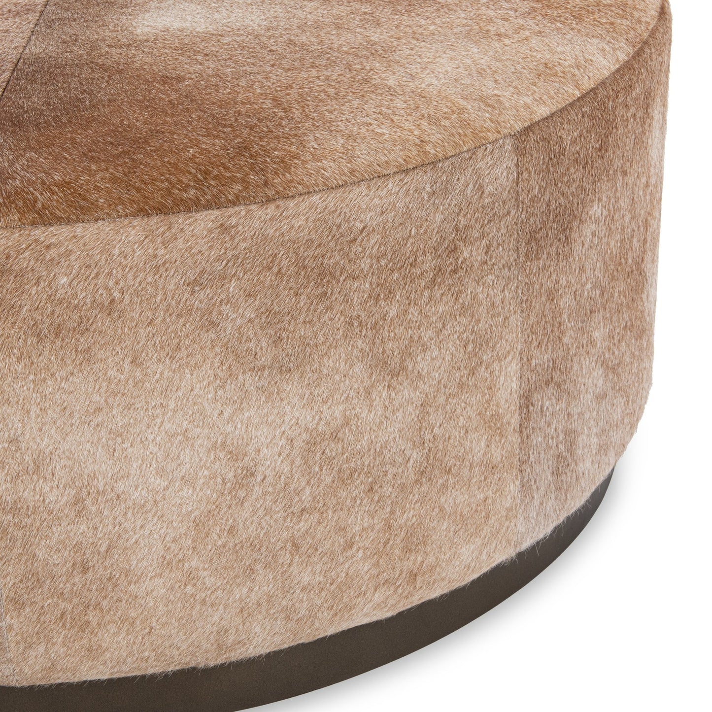 Canyon Dust Hair on Hide Ottomans & Stool Andre Round Ottoman Collection