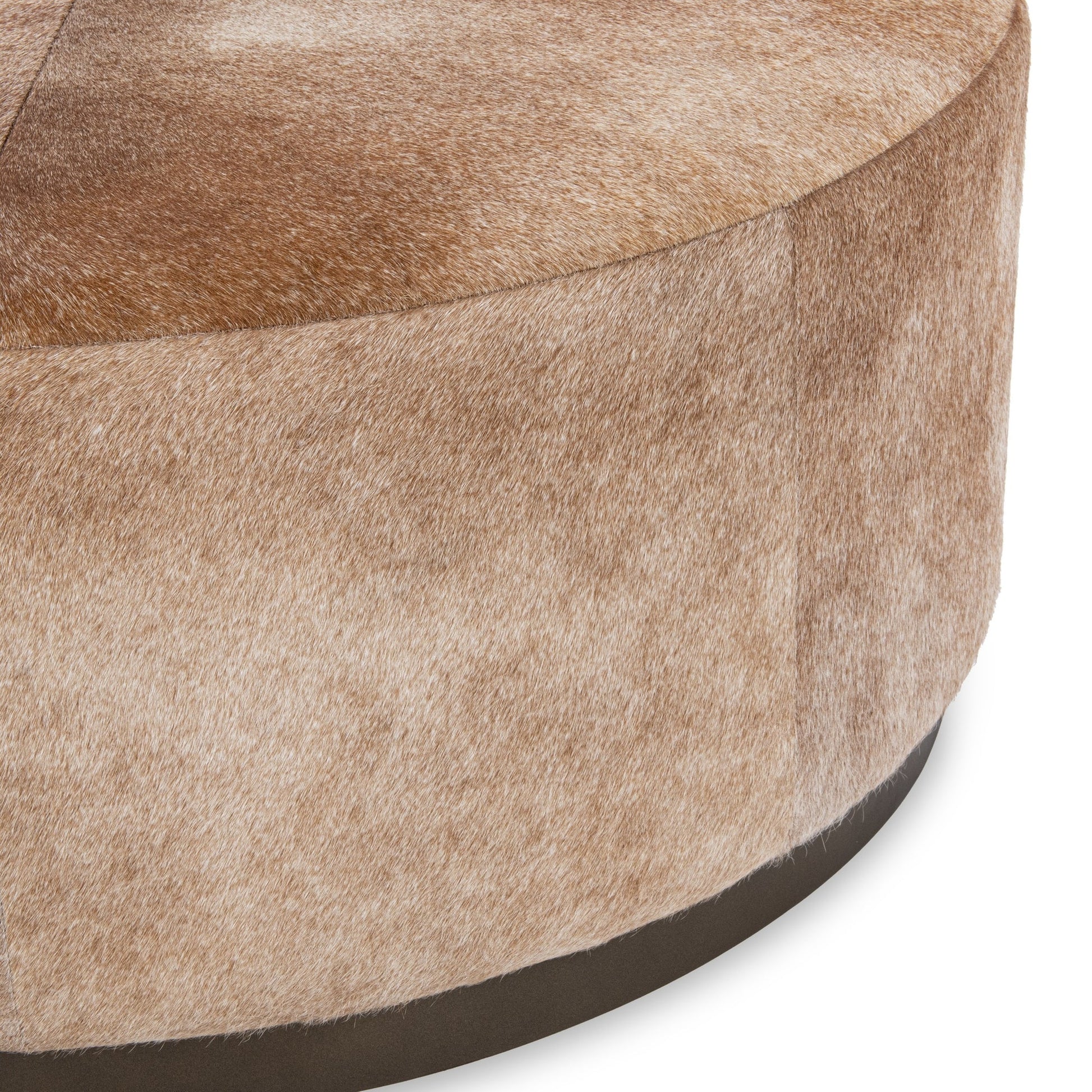 Canyon Dust Hair on Hide Ottomans & Stool Andre Round Ottoman Collection