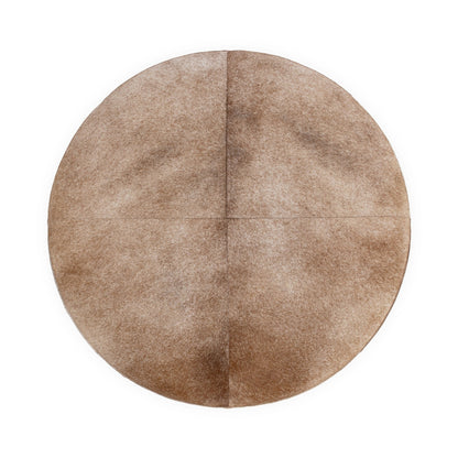 Canyon Dust Hair on Hide Ottomans & Stool Andre Round Ottoman Collection