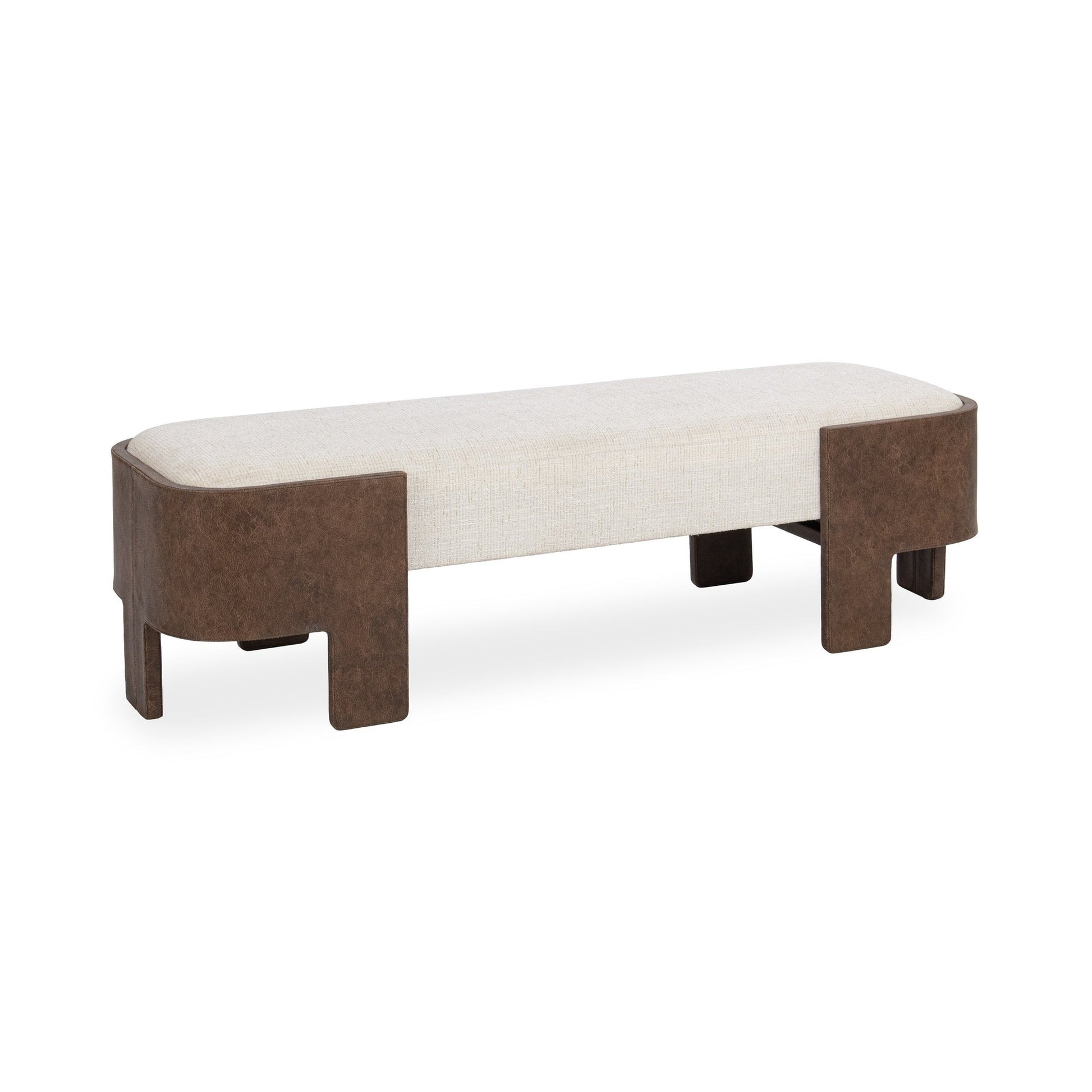 Oat Cream 100% Polyester Accent Benche Janya Accent Bench Collection