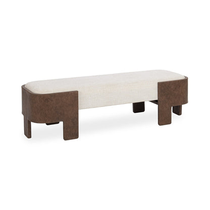 Oat Cream 100% Polyester Accent Benche Janya Accent Bench Collection