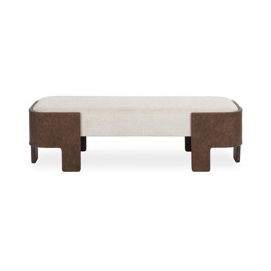 Oat Cream 100% Polyester Accent Benche Janya Accent Bench Collection