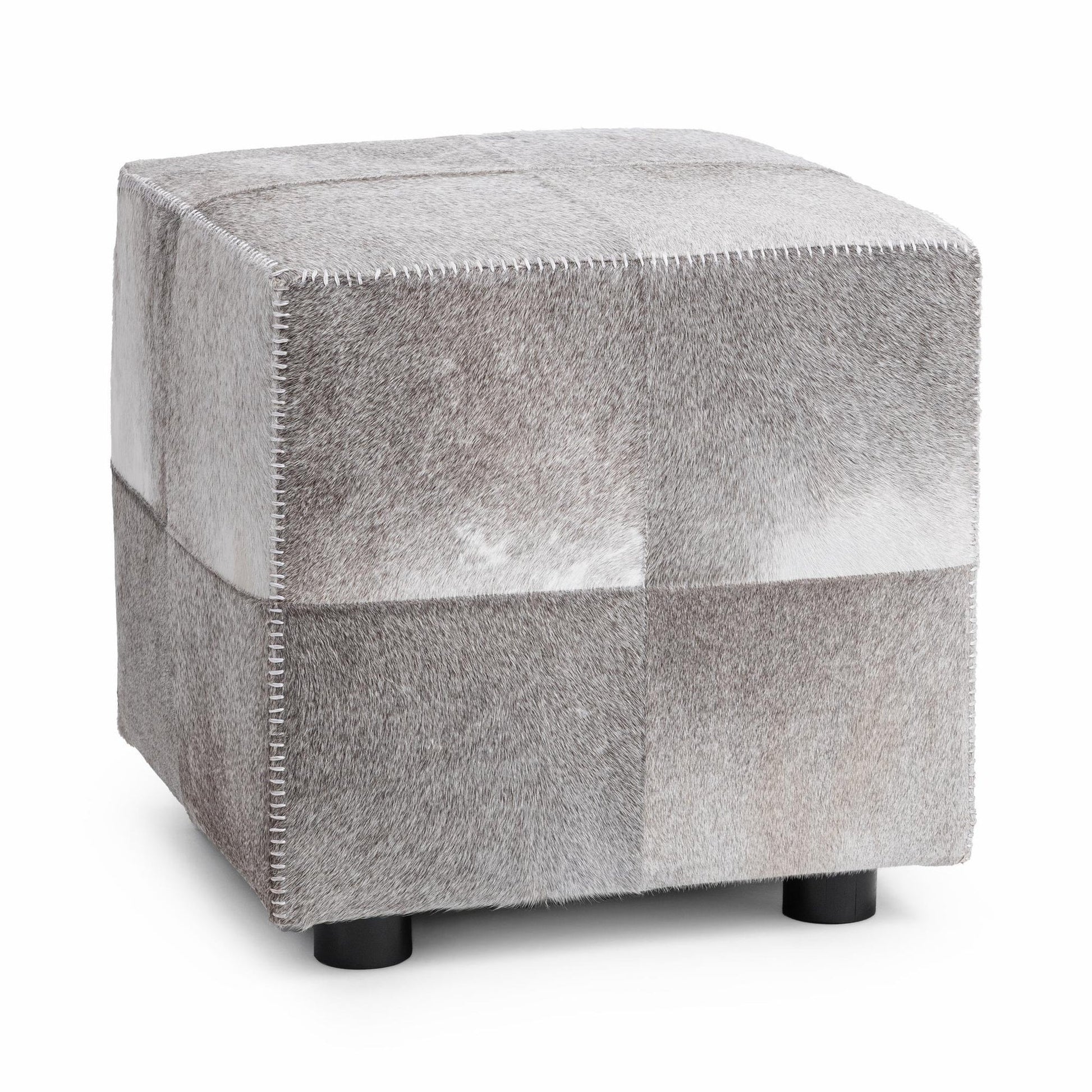 Sparrow Gray Hair on Hide Ottomans & Stool Landyn 18" Square Ottoman Collection