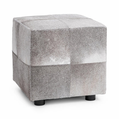 Sparrow Gray Hair on Hide Ottomans & Stool Landyn 18" Square Ottoman Collection