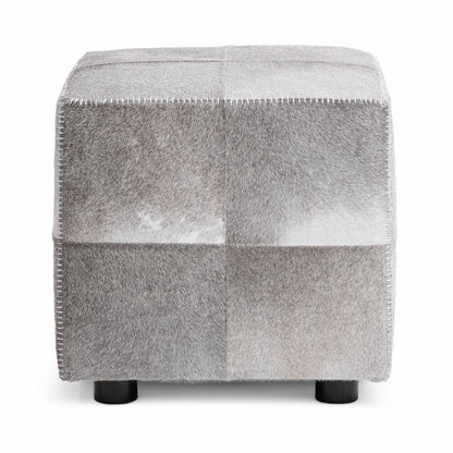 Sparrow Gray Hair on Hide Ottomans & Stool Landyn 18" Square Ottoman Collection