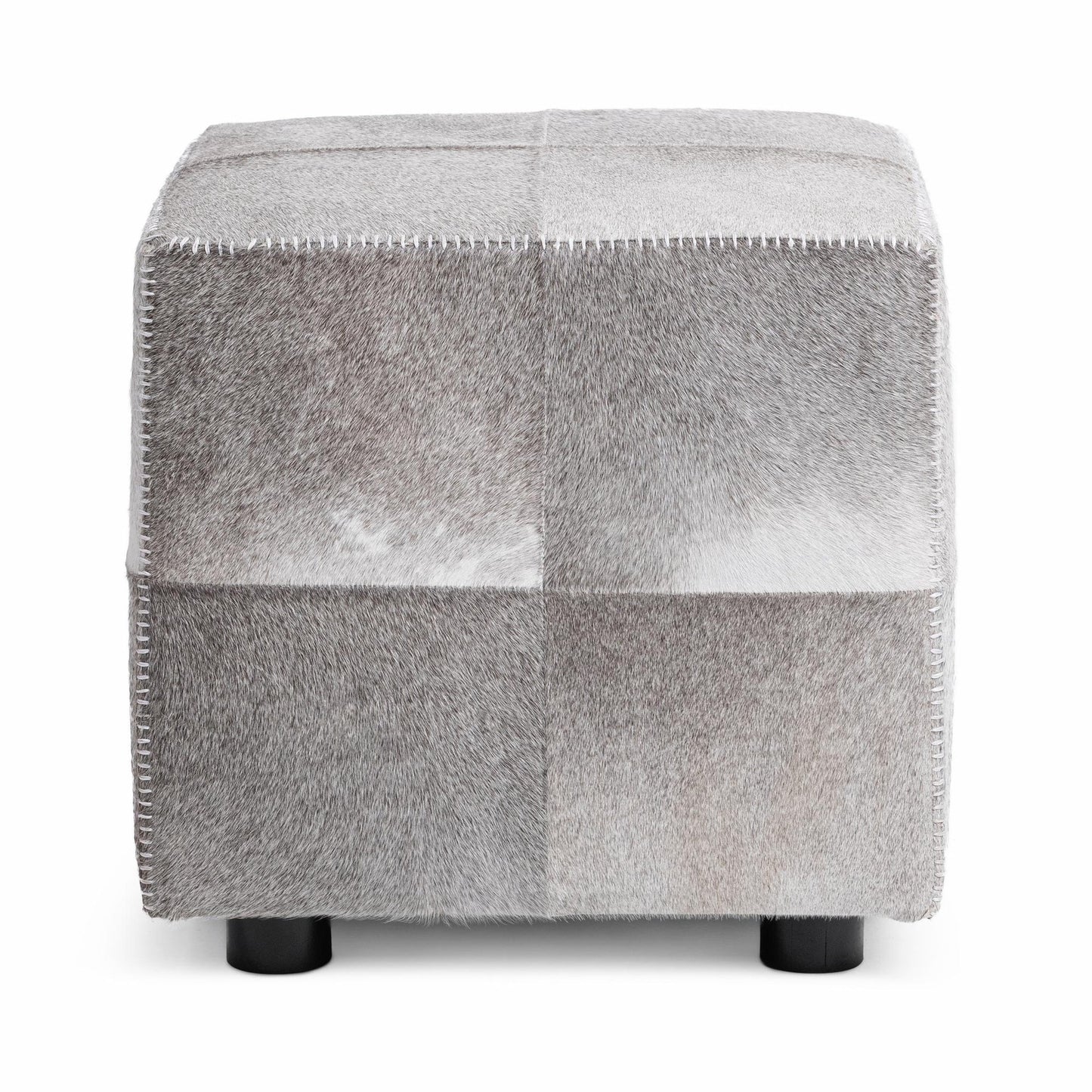 Sparrow Gray Hair on Hide Ottomans & Stool Landyn 18" Square Ottoman Collection
