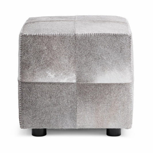 Sparrow Gray Hair on Hide Ottomans & Stool Landyn 18" Square Ottoman Collection