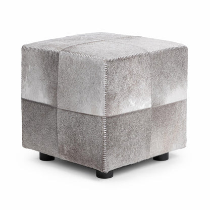Sparrow Gray Hair on Hide Ottomans & Stool Landyn 18" Square Ottoman Collection