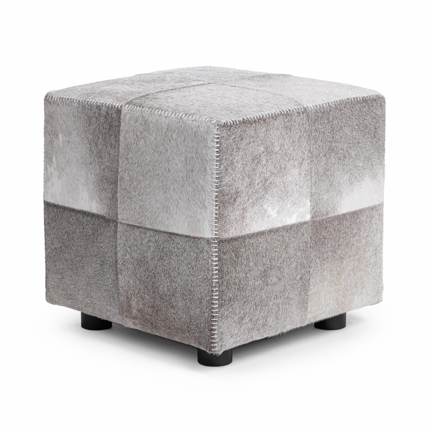 Sparrow Gray Hair on Hide Ottomans & Stool Landyn 18" Square Ottoman Collection