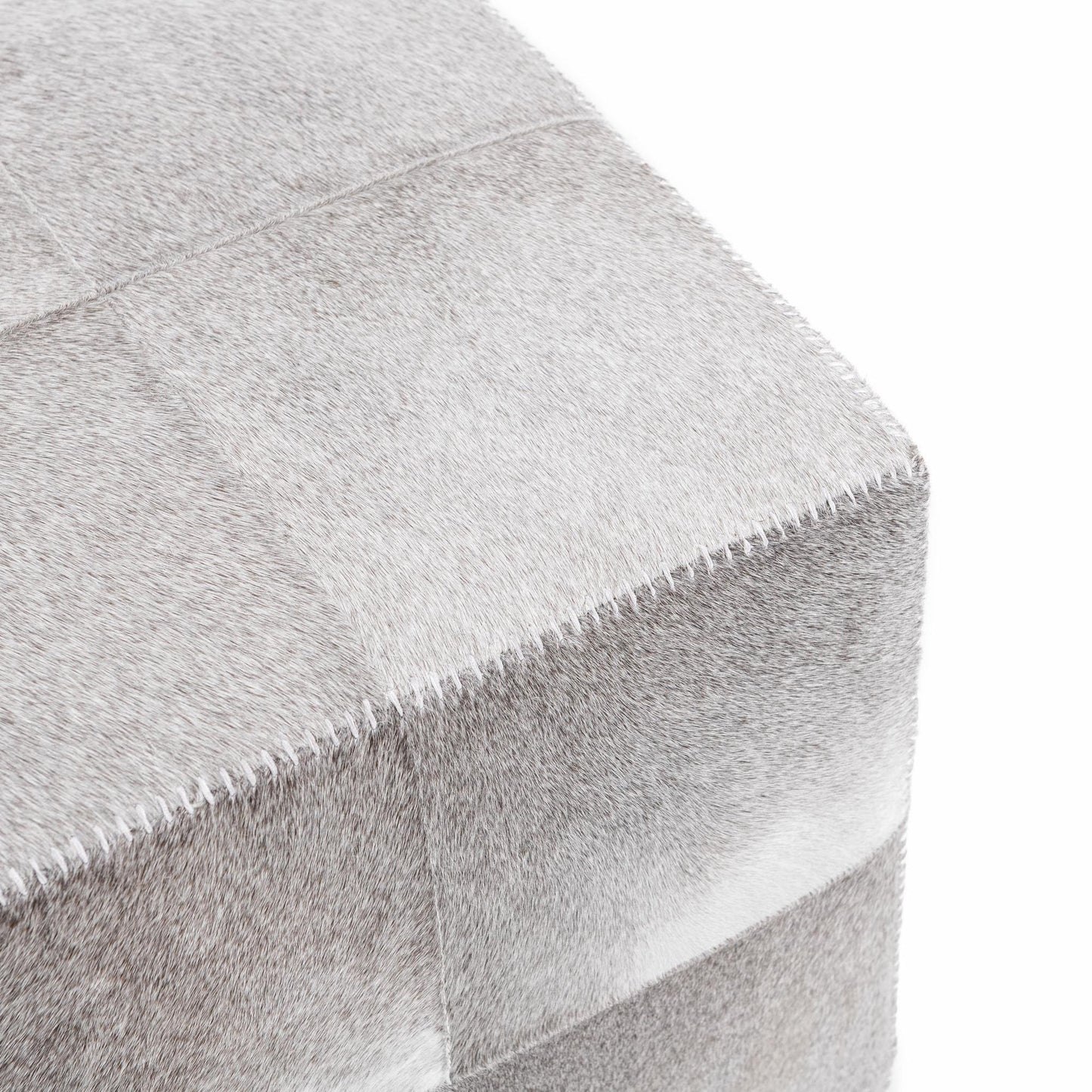 Sparrow Gray Hair on Hide Ottomans & Stool Landyn 18" Square Ottoman Collection