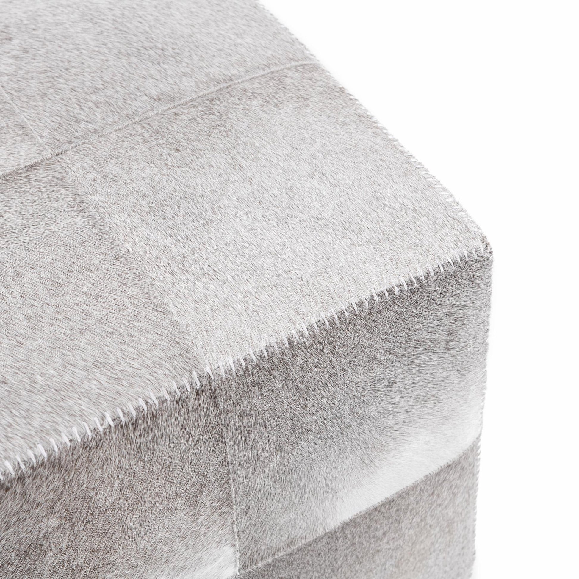 Sparrow Gray Hair on Hide Ottomans & Stool Landyn 18" Square Ottoman Collection