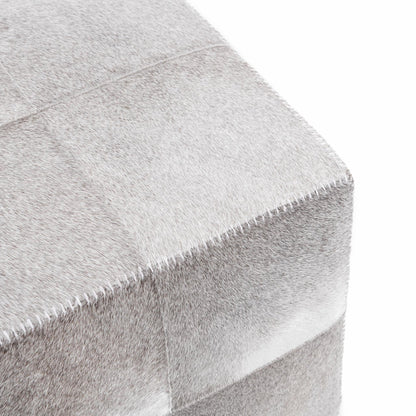 Sparrow Gray Hair on Hide Ottomans & Stool Landyn 18" Square Ottoman Collection