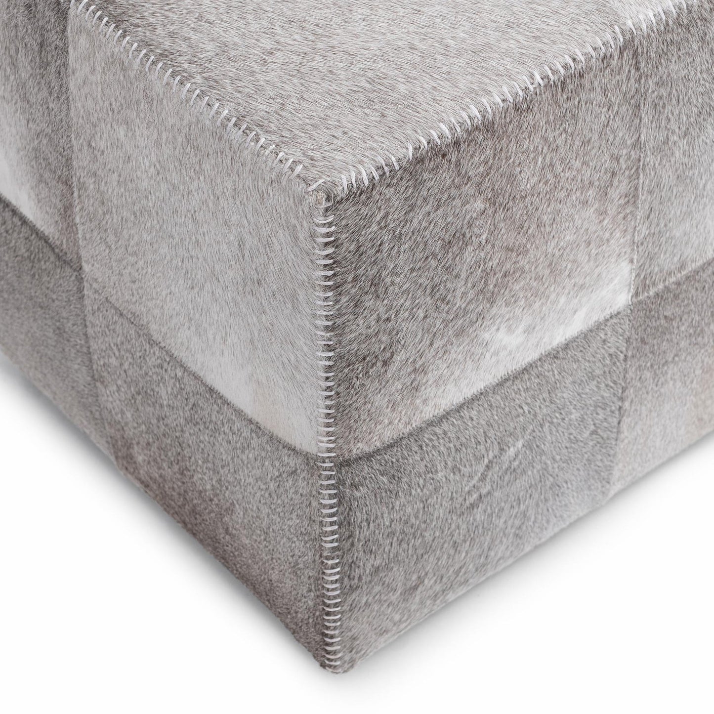 Sparrow Gray Hair on Hide Ottomans & Stool Landyn 18" Square Ottoman Collection