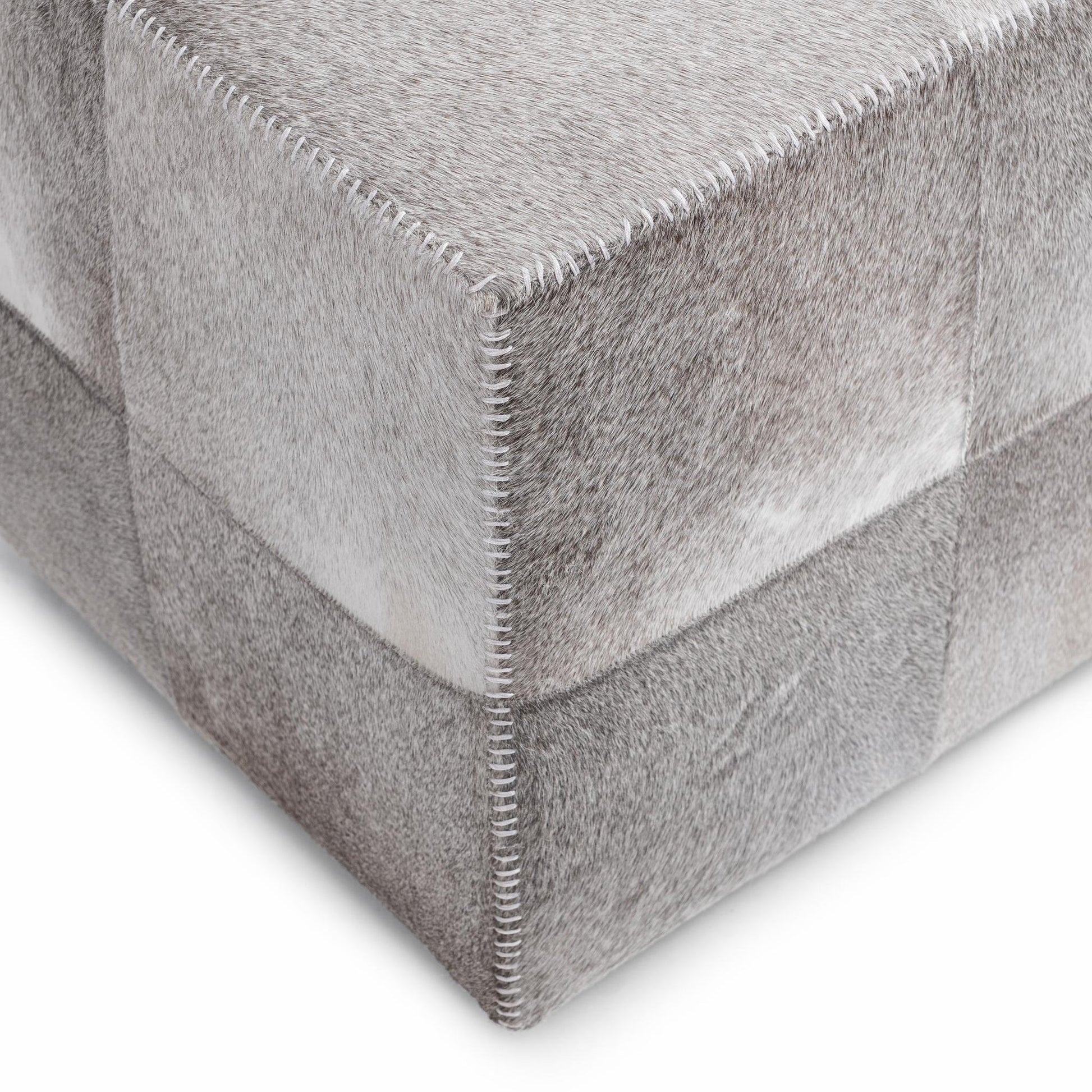Sparrow Gray Hair on Hide Ottomans & Stool Landyn 18" Square Ottoman Collection