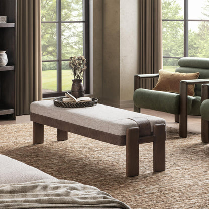 Cocoa Latte 100% Polyester Accent Benche Kava Accent Bench Collection