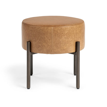 Sedona Brown Top Grain Leather Ottomans & Stool Aimie Accent Stool Collection