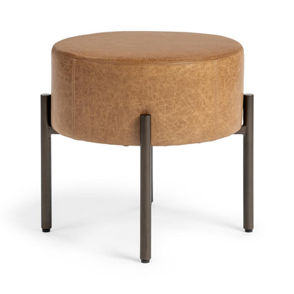 Sedona Brown Top Grain Leather Ottomans & Stool Aimie Accent Stool Collection