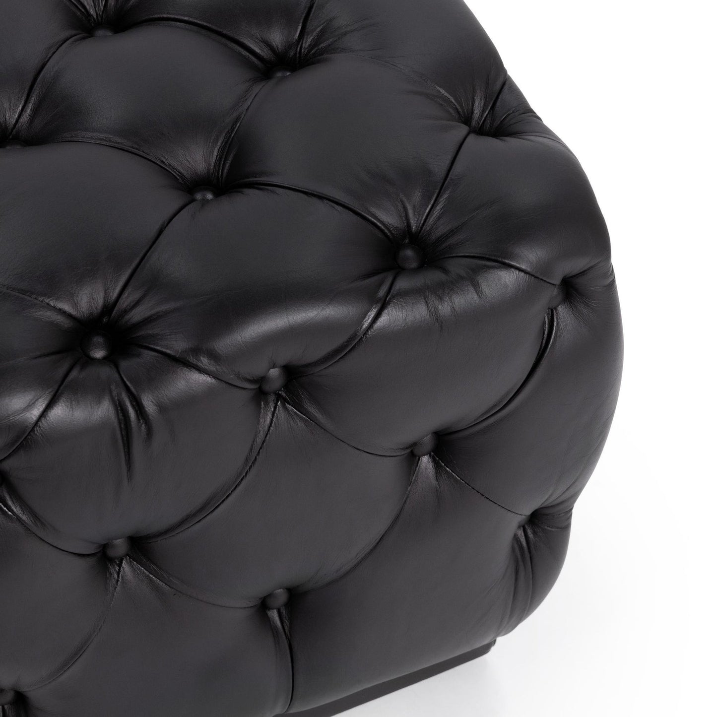 Midnight Raven Top Grain Leather Ottomans & Stool Briar 18" Square Ottoman Collection