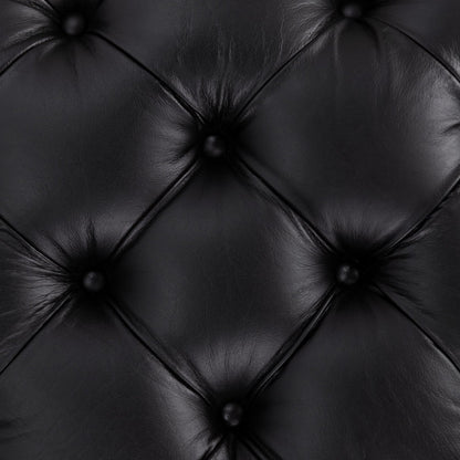 Midnight Raven Top Grain Leather Ottomans & Stool Briar 18" Square Ottoman Collection