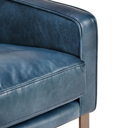 Ocean Blue Top Grain Leather Accent Chair Chazzie Accent Chair Collection