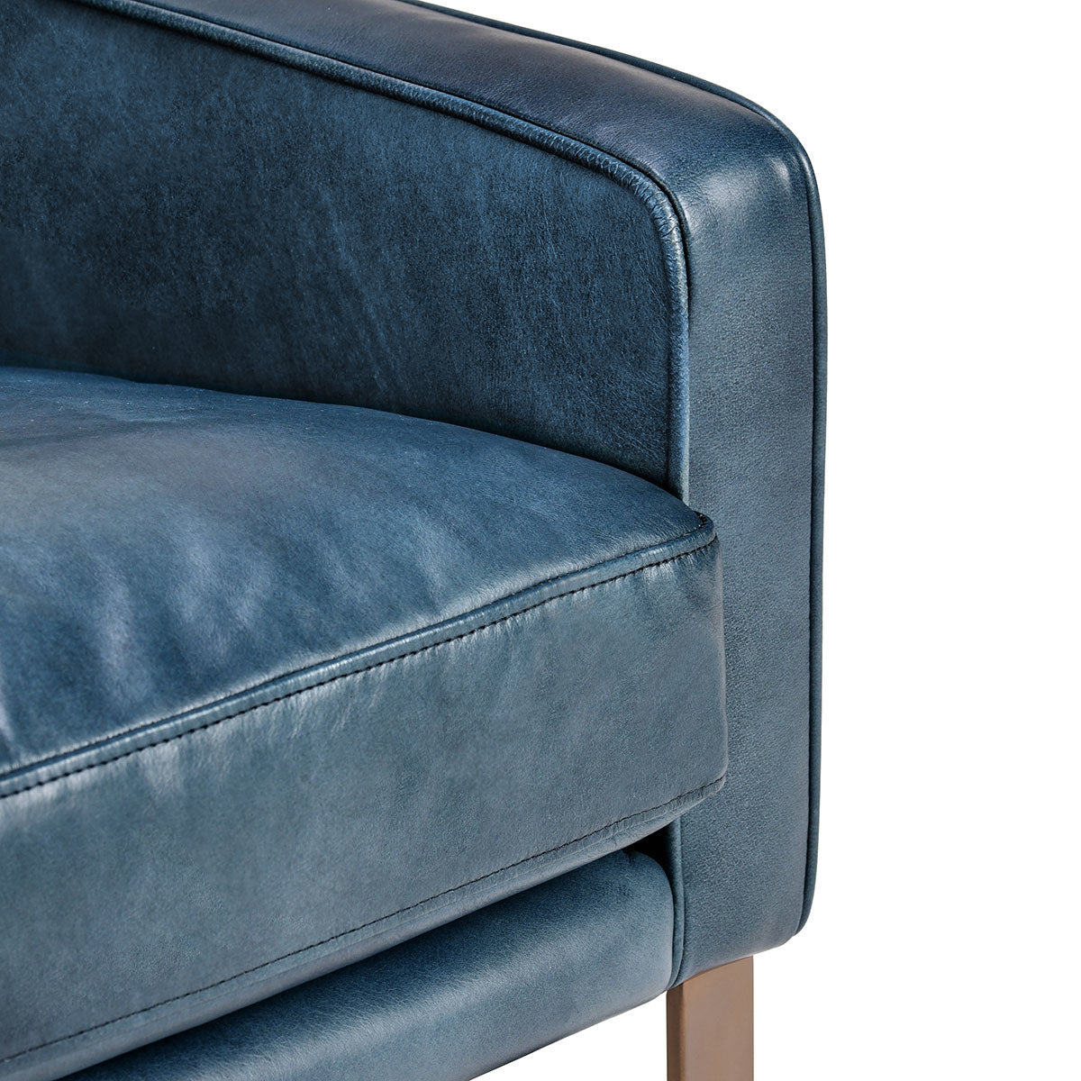 Ocean Blue Top Grain Leather Accent Chair Chazzie Accent Chair Collection