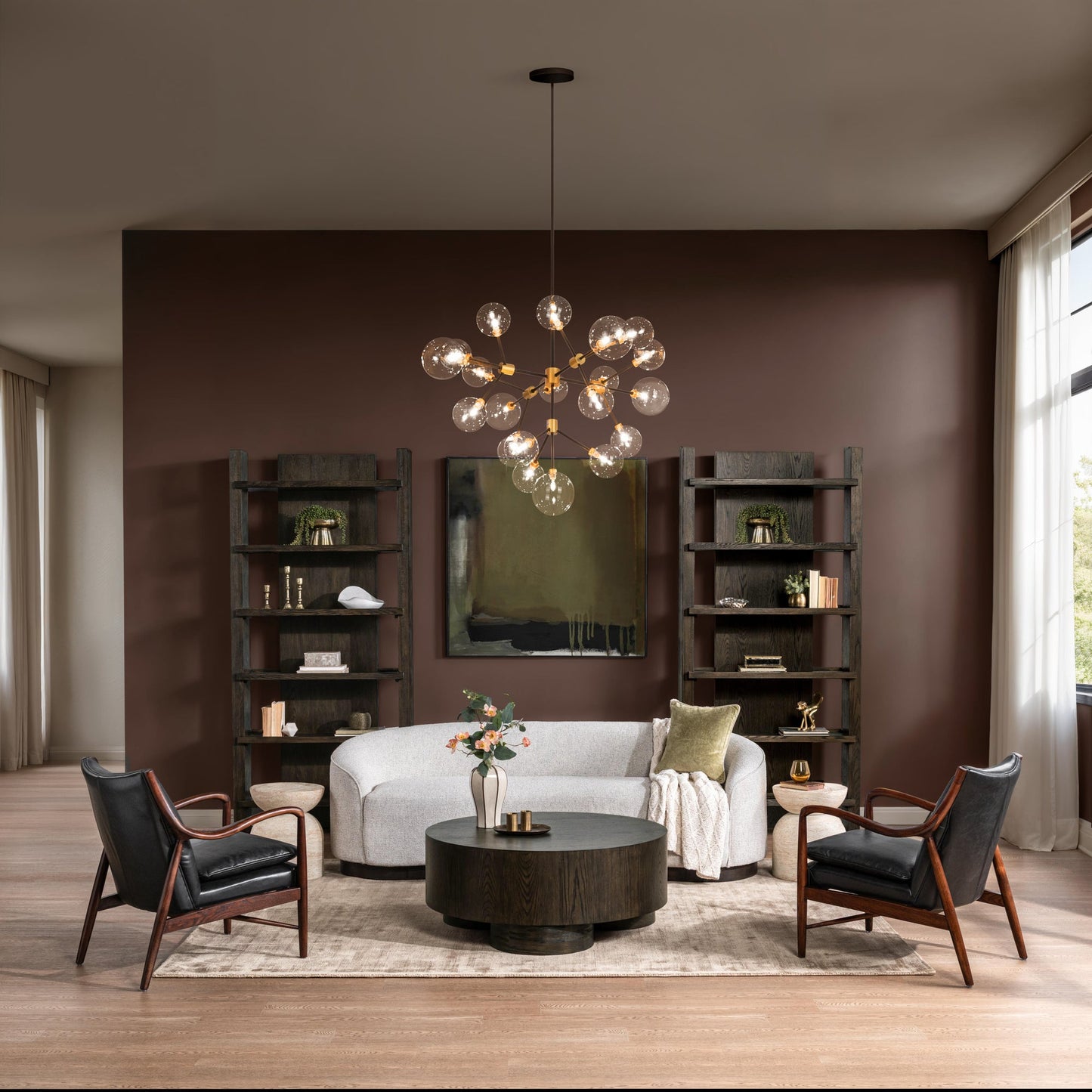 Jet Black Top Grain Leather Accent Chair Kiannah Accent Chair Collection