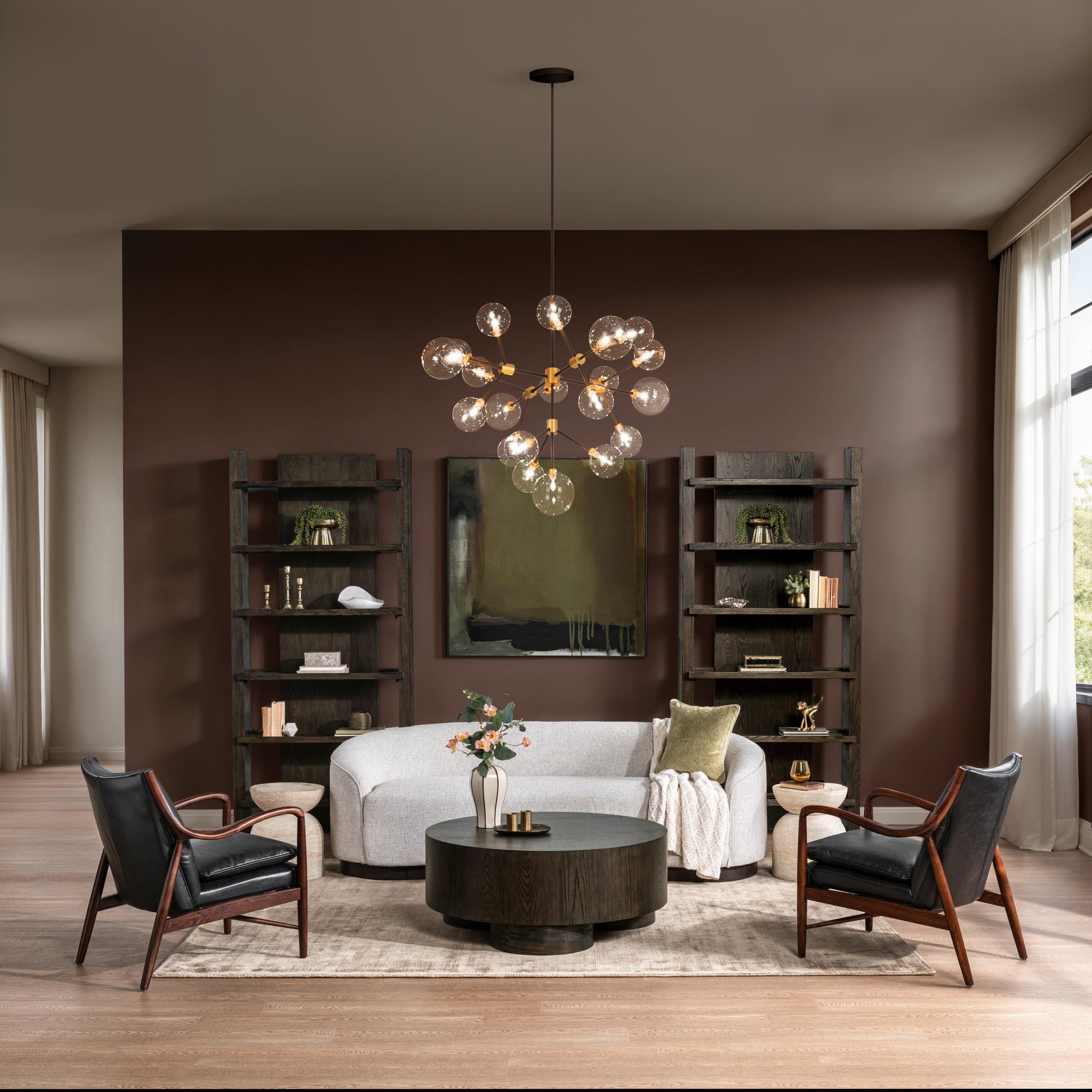 Jet Black Top Grain Leather Accent Chair Kiannah Accent Chair Collection