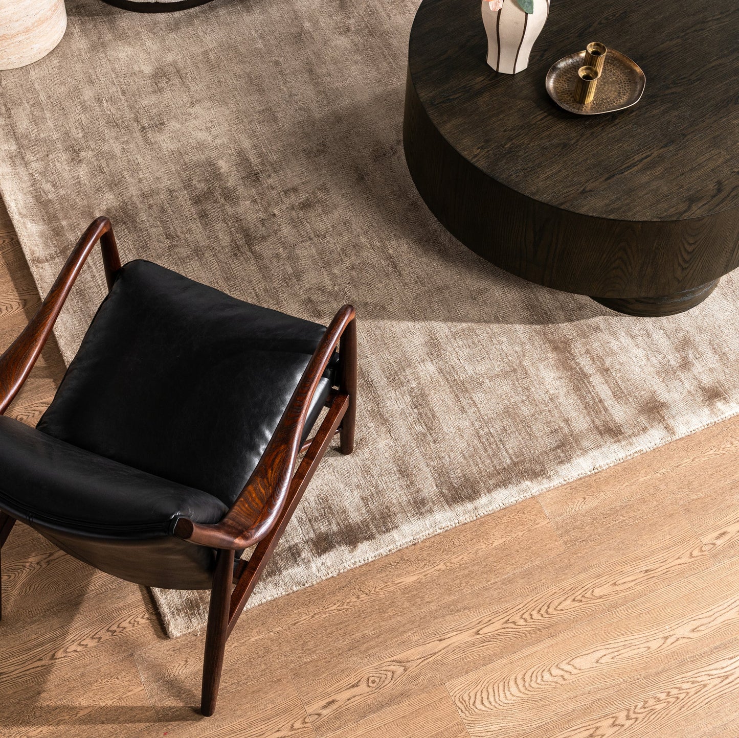 Jet Black Top Grain Leather Accent Chair Kiannah Accent Chair Collection