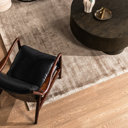 Jet Black Top Grain Leather Accent Chair Kiannah Accent Chair Collection