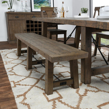 Distressed Brown Reclaimed Pine Dining Benche Tuscany Dining Bench Collection