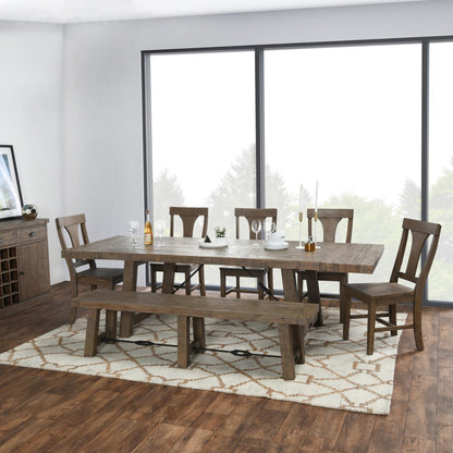 Distressed Brown Reclaimed Pine Dining Benche Tuscany Dining Bench Collection