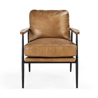 Adobe Tan Top Grain Leather Accent Chair Christopher Accent Chair Collection