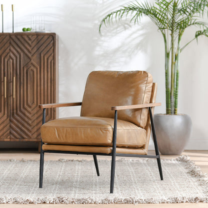 Adobe Tan Top Grain Leather Accent Chair Christopher Accent Chair Collection
