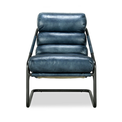 Ocean Blue Top Grain Leather Accent Chair Jackson Accent Chair Collection