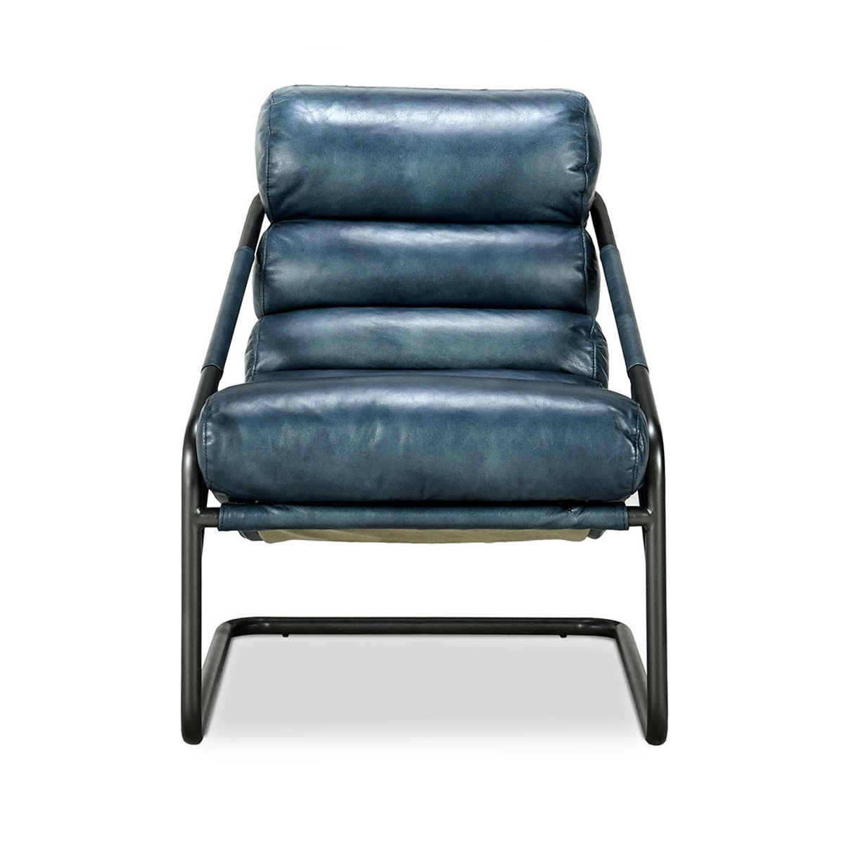 Ocean Blue Top Grain Leather Accent Chair Jackson Accent Chair Collection