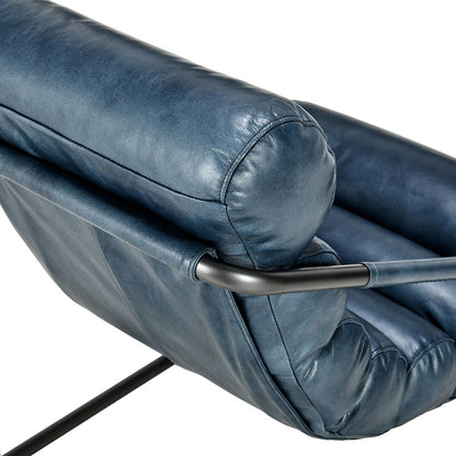 Ocean Blue Top Grain Leather Accent Chair Jackson Accent Chair Collection