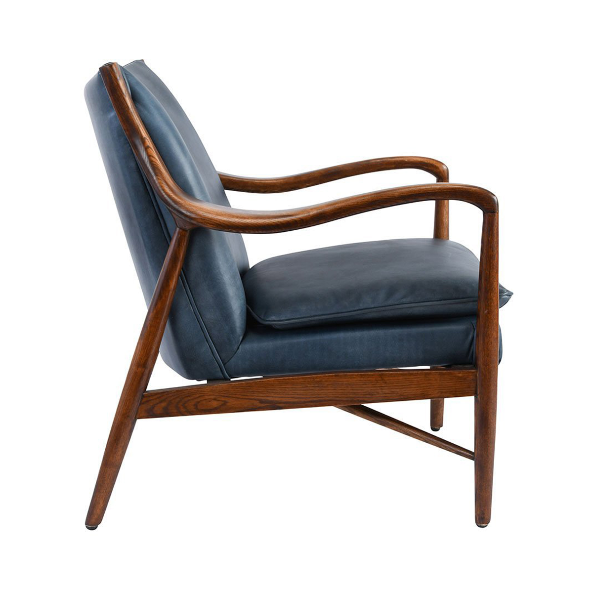 Ocean Blue Top Grain Leather Accent Chair Kiannah Accent Chair Collection