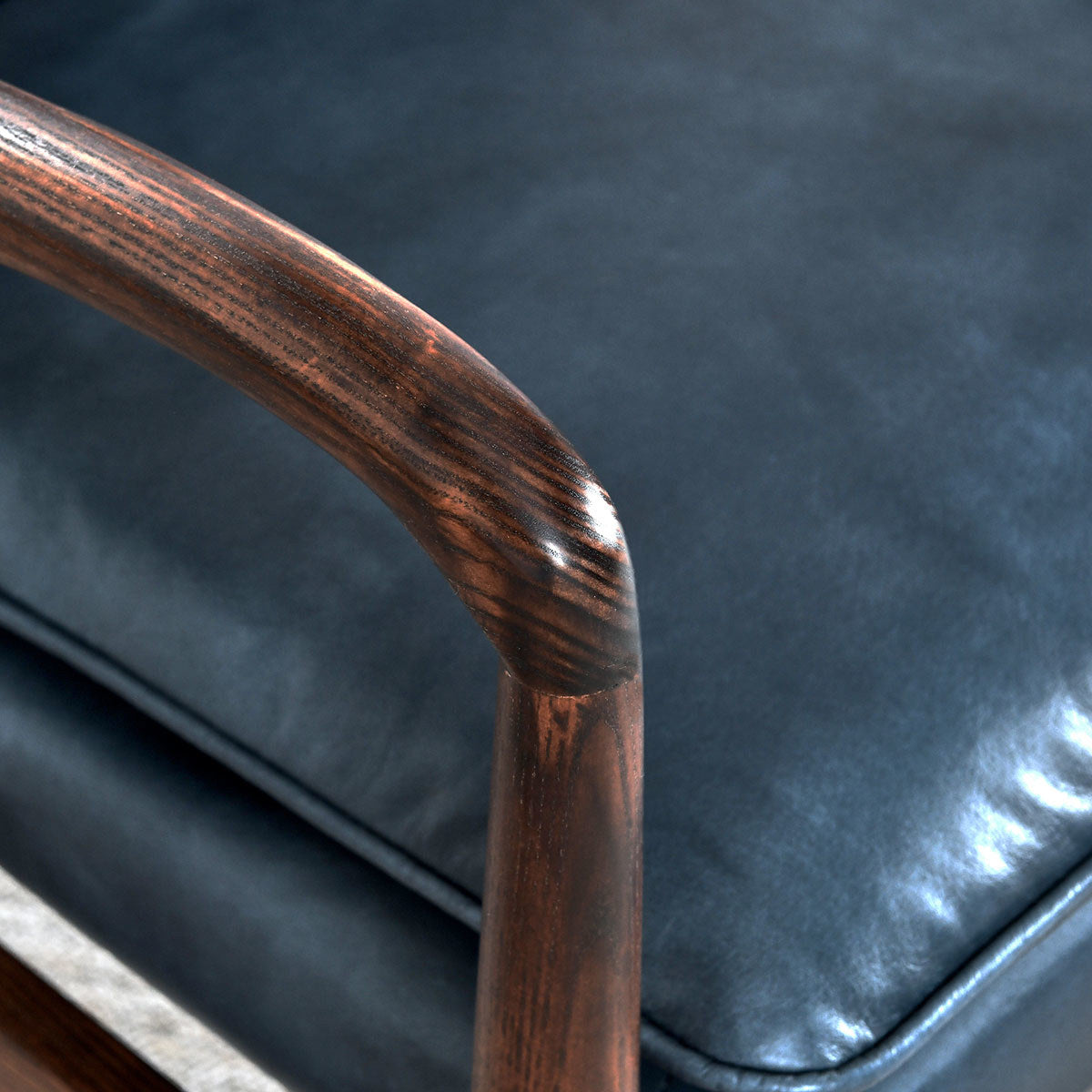 Ocean Blue Top Grain Leather Accent Chair Kiannah Accent Chair Collection