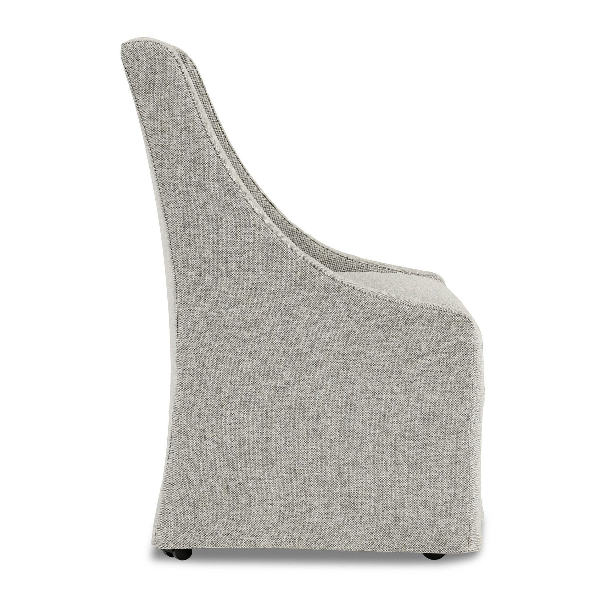 Gray 100% Polyester Dining Chair Warwick Dining Chair with Casters Collection