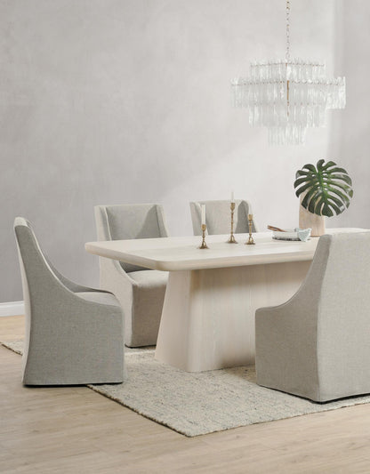 Gray 100% Polyester Dining Chair Warwick Dining Chair with Casters Collection