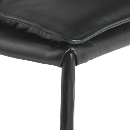 Jet Black Top Grain Leather Bar & Counter Stool Mayer Bar Stool Collection